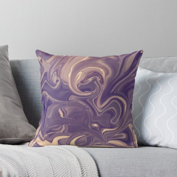 Item preview, Silken Swirl – Abstract Flow in Violet and Cream designed and sold by Catfcreations.
