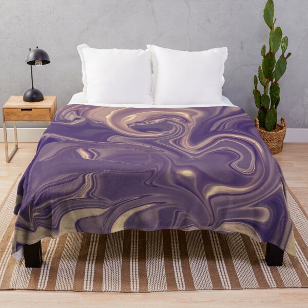 Item preview, Silken Swirl – Abstract Flow in Violet and Cream designed and sold by Catfcreations.