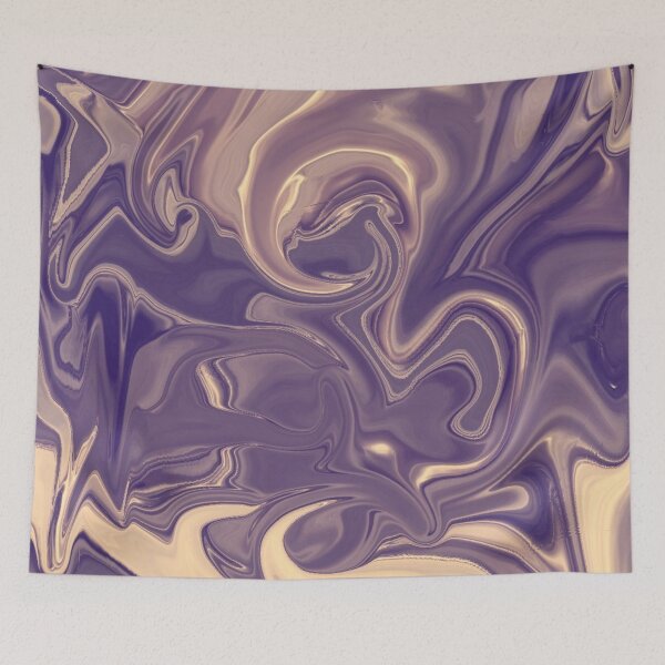 Item preview, Silken Swirl – Abstract Flow in Violet and Cream designed and sold by Catfcreations.