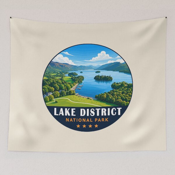 Item preview, Lake District National Park Vintage Mountain & Lake Landscape designed and sold by Gideon Emmerich.