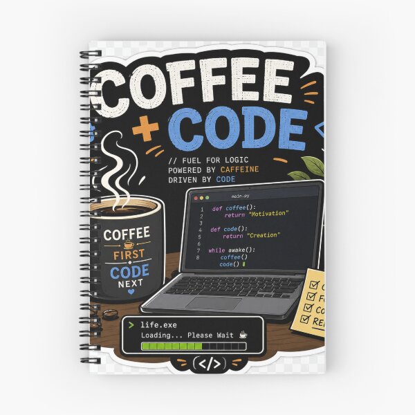 Item preview, Coffee + Code – Powered by Caffeine, Driven by Code designed and sold by Kushwaha18.