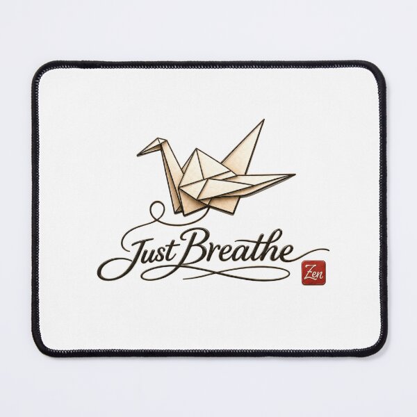 Item preview, Just Breathe Origami Crane | Zen Minimalist Typography | Japanese Inspired Mindfulness & Meditation Design designed and sold by imbreath.