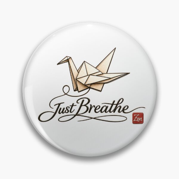 Item preview, Just Breathe Origami Crane | Zen Minimalist Typography | Japanese Inspired Mindfulness & Meditation Design designed and sold by imbreath.