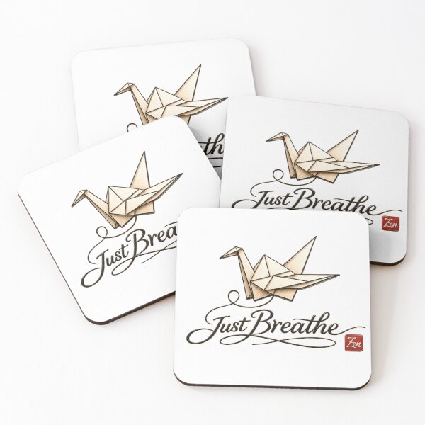 Item preview, Just Breathe Origami Crane | Zen Minimalist Typography | Japanese Inspired Mindfulness & Meditation Design designed and sold by imbreath.