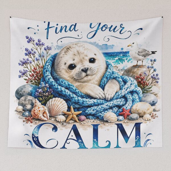 Item preview, Cute Baby Seal Watercolor | Cozy Ocean Cottagecore T-Shirt Design designed and sold by Crimsonstudio82.