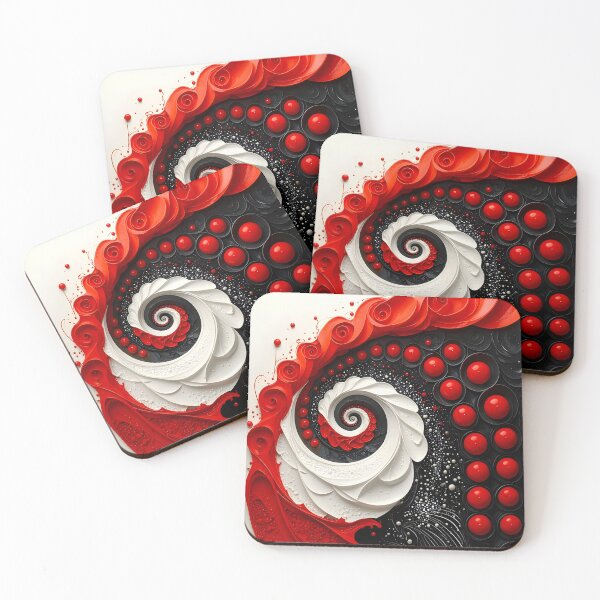 Item preview, Vibrant Spiral of Red and White designed and sold by Vicky Brago-Mitchell®.