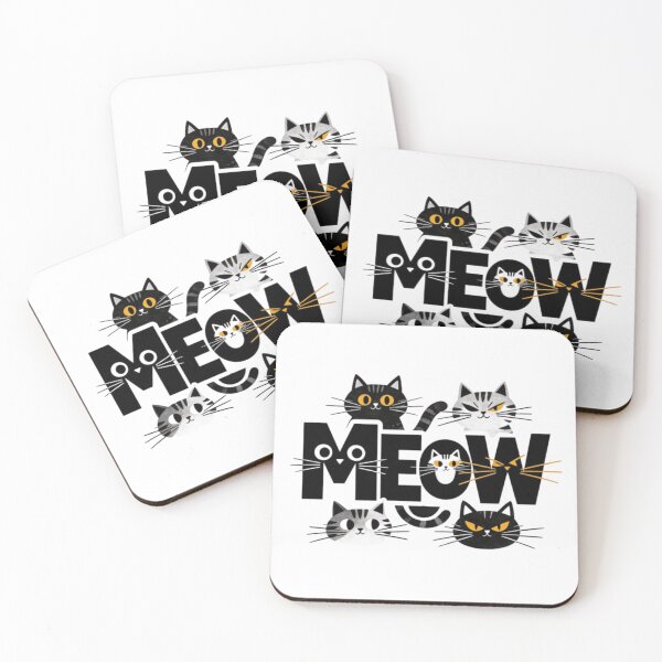 Item preview, Meow Cat Faces | Cute Cat Lover Typography Design designed and sold by RajDeals.