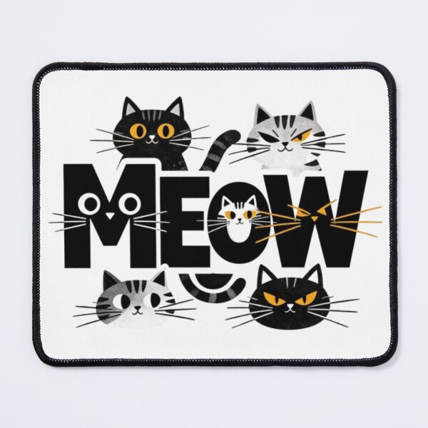 Item preview, Meow Cat Faces | Cute Cat Lover Typography Design designed and sold by RajDeals.
