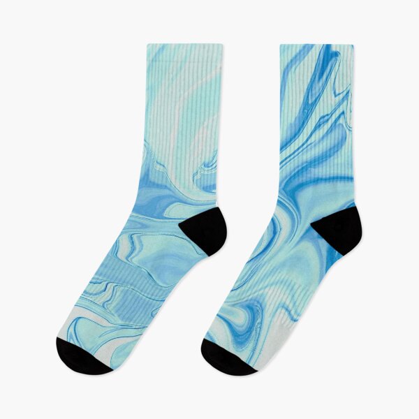 Item preview, Azure Mist – Abstract Swirl in Icy Blue and Pearly White designed and sold by Catfcreations.