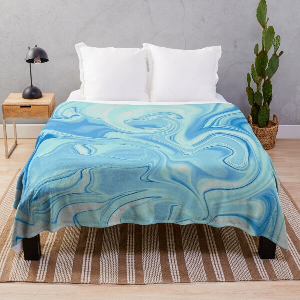 Item preview, Azure Mist – Abstract Swirl in Icy Blue and Pearly White designed and sold by Catfcreations.