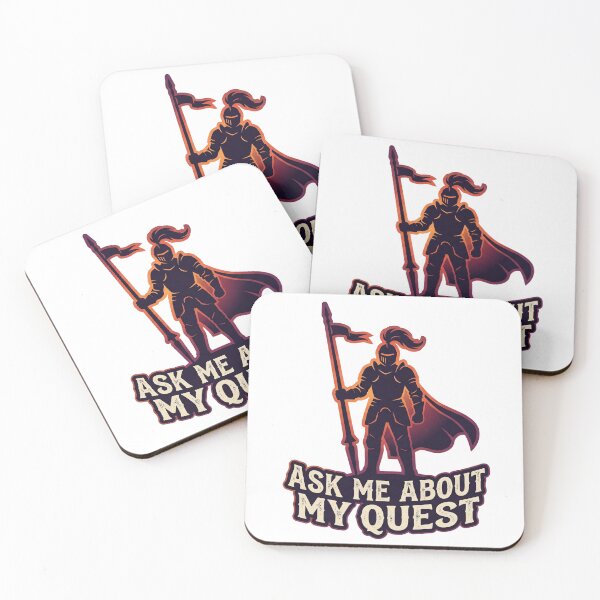 Item preview, Ask Me About My Quest Knight Silhouette Sunset Shirt - Funny Medieval Renaissance Faire Tee designed and sold by Wanderquill Studio.