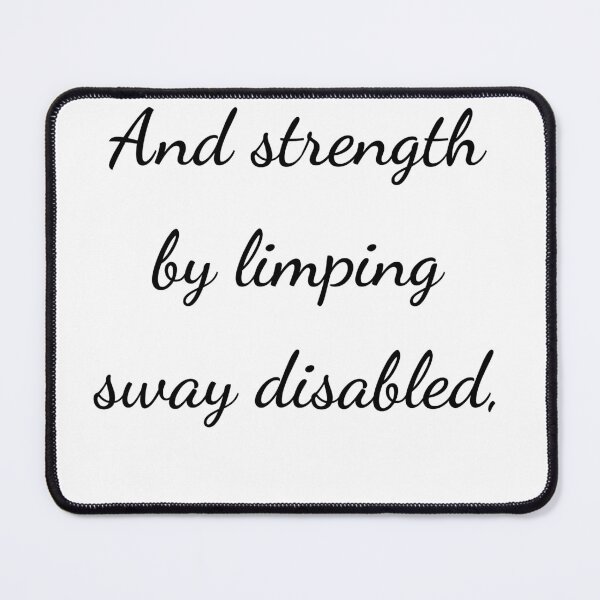 Item preview, “And strength by limping sway disabled,” - handwriting black designed and sold by ariksworld.