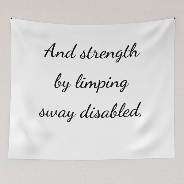 Item preview, “And strength by limping sway disabled,” - handwriting black designed and sold by ariksworld.