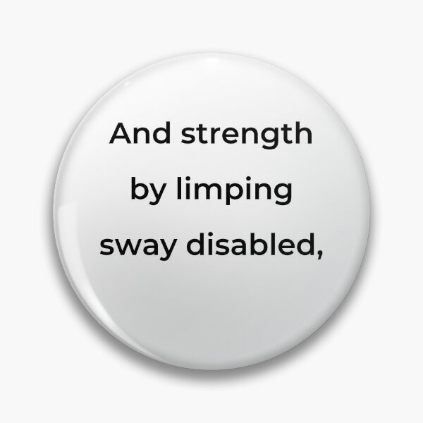 Item preview, “And strength by limping sway disabled,” - print black designed and sold by ariksworld.