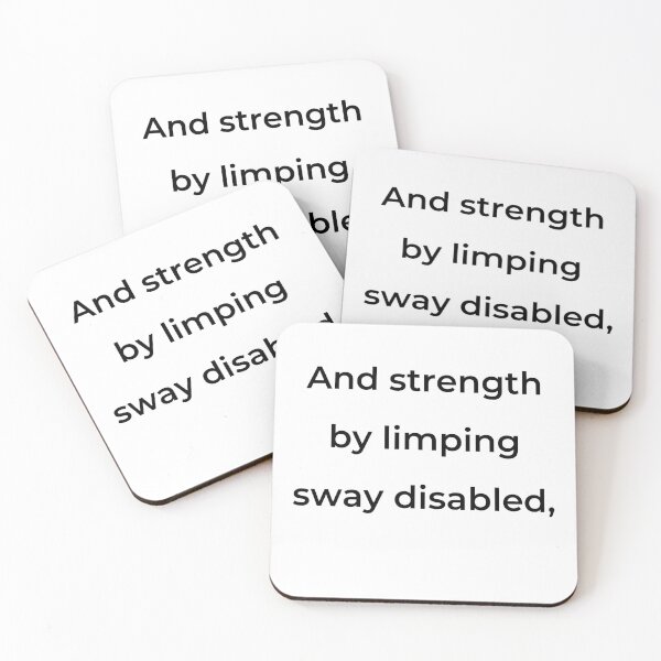 Item preview, “And strength by limping sway disabled,” - print black designed and sold by ariksworld.