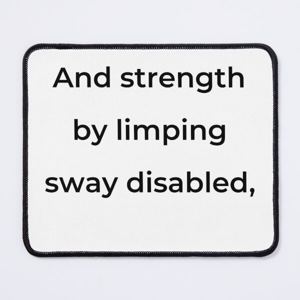 Item preview, “And strength by limping sway disabled,” - print black designed and sold by ariksworld.