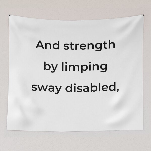 Item preview, “And strength by limping sway disabled,” - print black designed and sold by ariksworld.