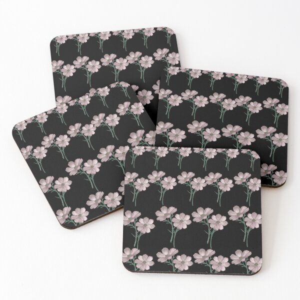 Item preview, Dusty Pink Blossom Pattern on Black | Vintage Floral Art designed and sold by ​Jyoti Digital Artist.
