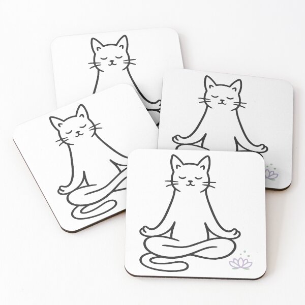Item preview, Yoga Meditation Cat with Lotus designed and sold by NakottaFashion.