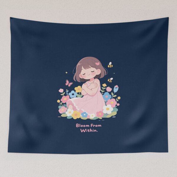 Item preview, Bloom From Within – Cute Kawaii Self Love Floral Girl designed and sold by carestazafeli.