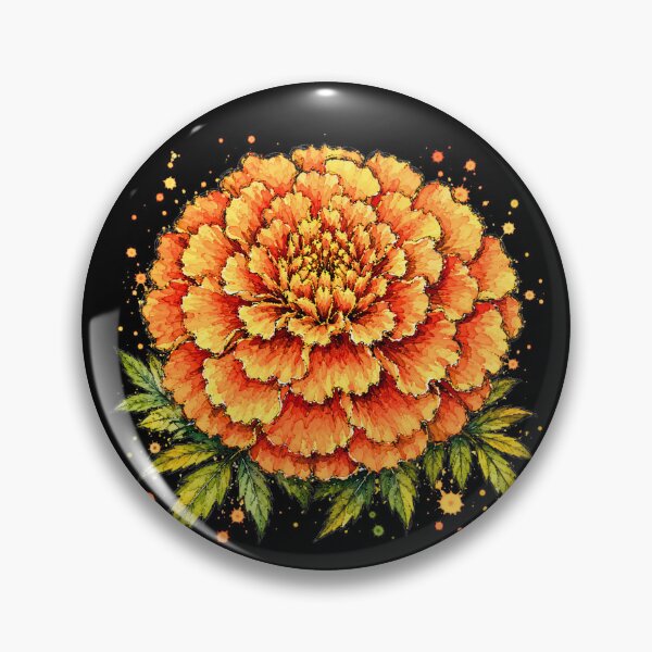 Item preview, Orange Marigold Watercolor Art – Vibrant Botanical Floral Illustration designed and sold by ColorSplash123.
