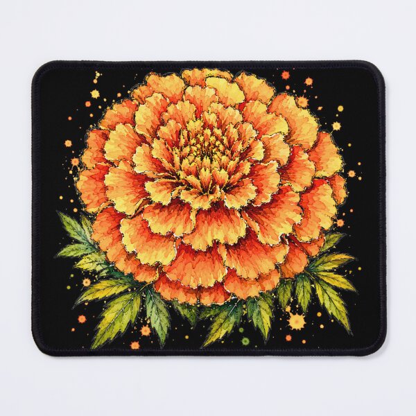Item preview, Orange Marigold Watercolor Art – Vibrant Botanical Floral Illustration designed and sold by ColorSplash123.
