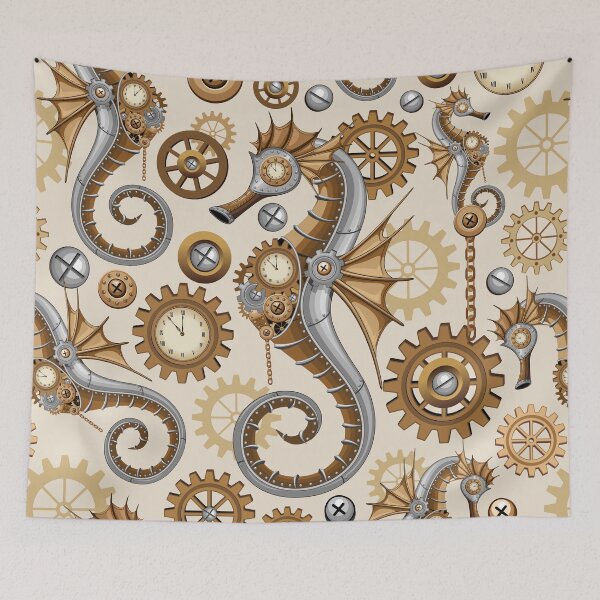 Item preview, Seahorse Clockwork Steampunk Retro Fantasy designed and sold by BluedarkArt.