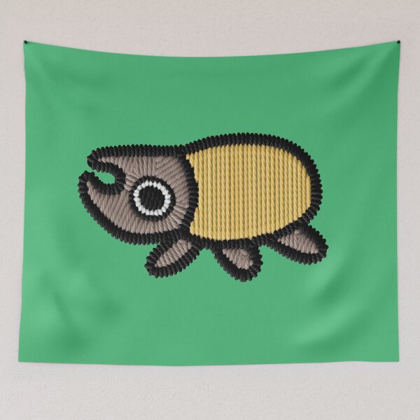 Item preview, Kawaii Hercules Beetle Embroidery Patch Sticker designed and sold by · GAMING SOUL ·.