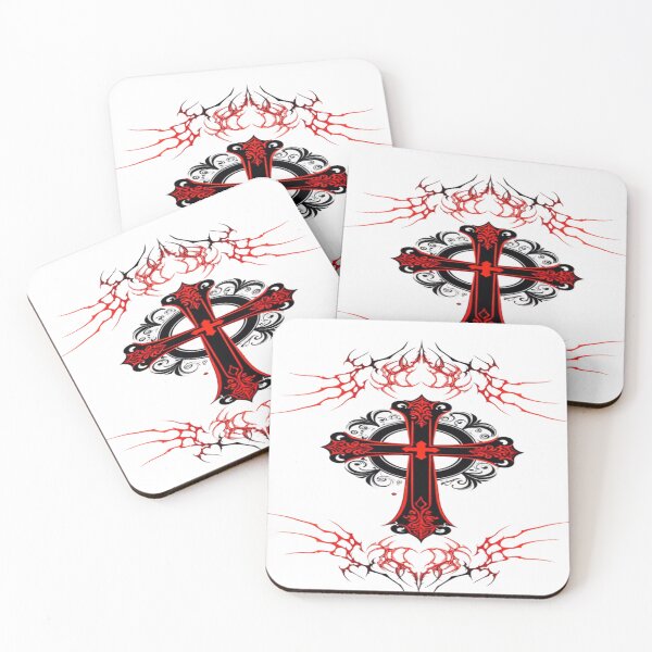 Item preview, Gothic Red Cross Christian Tribal Art designed and sold by BaddieNz.