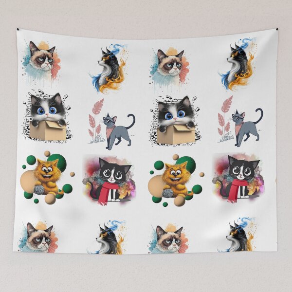 Item preview, Cute Cat Emotions Sticker Sheet designed and sold by Angellacelin.