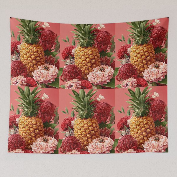 Item preview, Pineapple Tropical Fruits and Flowers designed and sold by Grafititee.