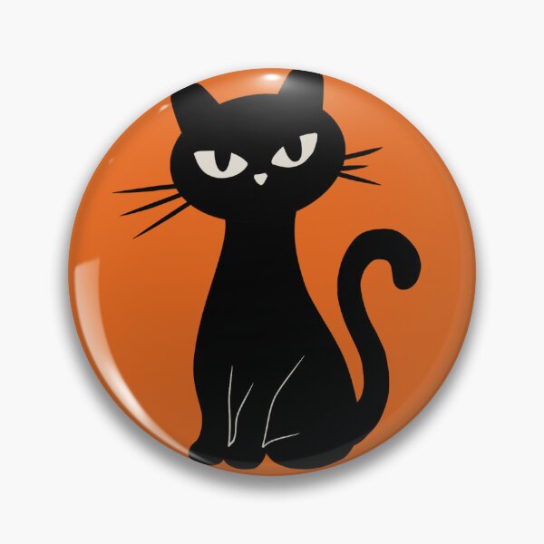 Item preview, Orange background and black cat in a Halloween theme decor idea handloom seamless repeat pattern  designed and sold by Onlineshoppingstoremumbai.