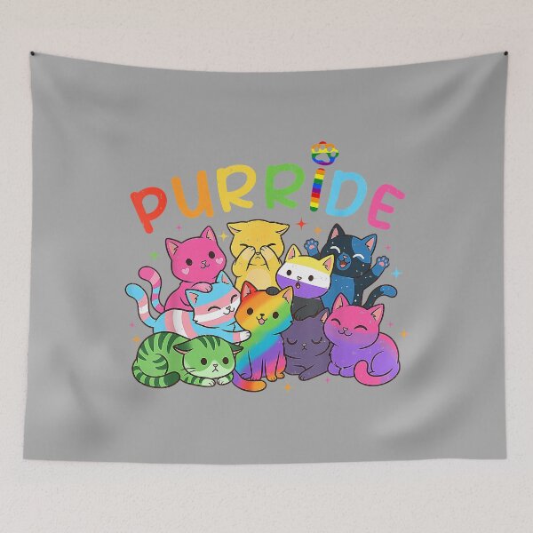 Item preview, Purride Cat LGBT Rainbow Lesbian Gay Pride Ally Women Kids designed and sold by KathieFaugh.
