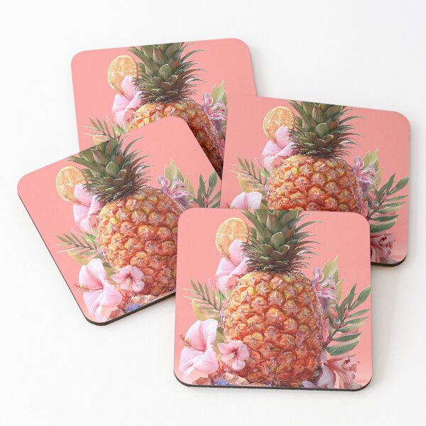 Item preview, Pineapple Tropical Fruits and Flowers designed and sold by Grafititee.