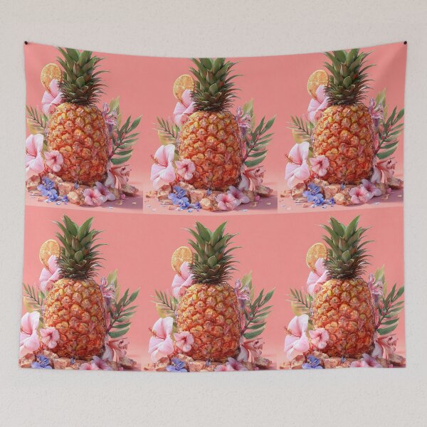 Item preview, Pineapple Tropical Fruits and Flowers designed and sold by Grafititee.