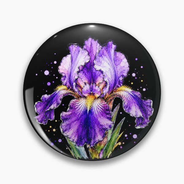 Item preview, Purple Iris Watercolor Art – Elegant Botanical Floral Illustration designed and sold by ColorSplash123.
