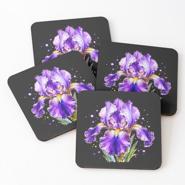 Item preview, Purple Iris Watercolor Art – Elegant Botanical Floral Illustration designed and sold by ColorSplash123.
