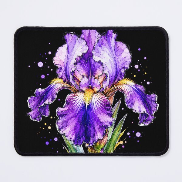 Item preview, Purple Iris Watercolor Art – Elegant Botanical Floral Illustration designed and sold by ColorSplash123.