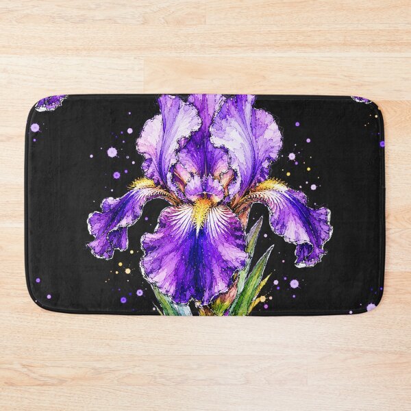 Item preview, Purple Iris Watercolor Art – Elegant Botanical Floral Illustration designed and sold by ColorSplash123.