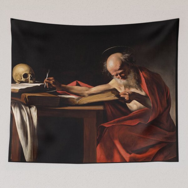 Item preview, Saint Jerome Writing With Skull designed and sold by artofuniverse.