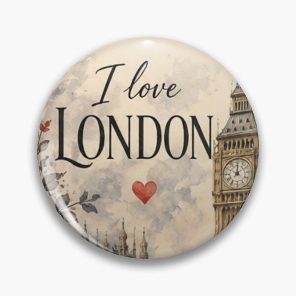 Item preview, I Love London – Big Ben Vintage Watercolor Travel Design designed and sold by ForeverCities.