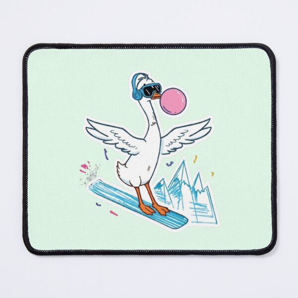 Item preview, Cool Goose Snowboarding with Bubble Gum | Funny Animal Sticker designed and sold by Syrupulse.