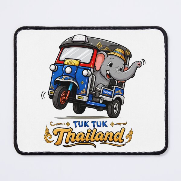 Item preview, Cute Thai Tuk Tuk Elephant PNG, Thailand Travel Sticker, Chibi Elephant Clipart designed and sold by Gika Thailand.