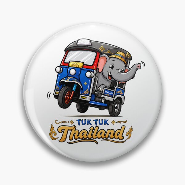 Item preview, Cute Thai Tuk Tuk Elephant PNG, Thailand Travel Sticker, Chibi Elephant Clipart designed and sold by Gika Thailand.