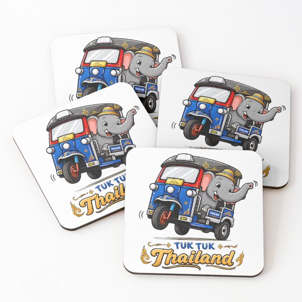 Item preview, Cute Thai Tuk Tuk Elephant PNG, Thailand Travel Sticker, Chibi Elephant Clipart designed and sold by Gika Thailand.