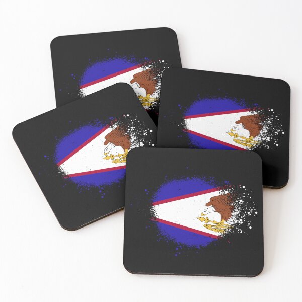 Item preview, American Samoa Flag Spray Paint Splatter Style designed and sold by DelfDesign.
