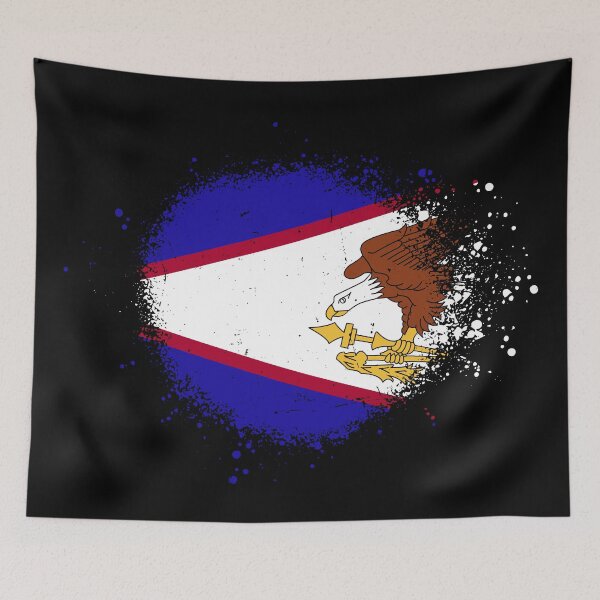 Item preview, American Samoa Flag Spray Paint Splatter Style designed and sold by DelfDesign.