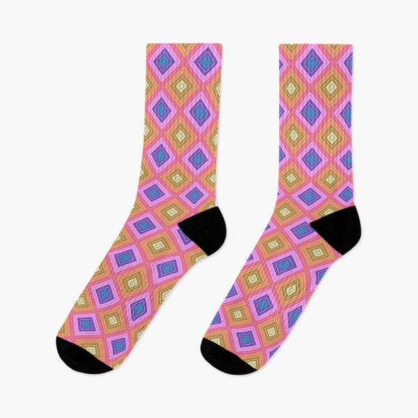 Item preview, Retro Colorful Geometric Diamond Pattern Art designed and sold by Zaya_art.