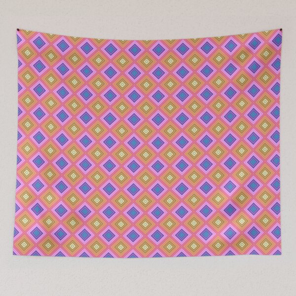Item preview, Retro Colorful Geometric Diamond Pattern Art designed and sold by Zaya_art.