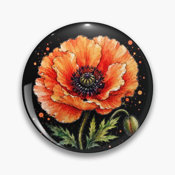Artikelvorschau, Orangefarbene Mohnblume – Aquarellillustration in leuchtenden Farben entworfen und verkauft von ColorSplash123.